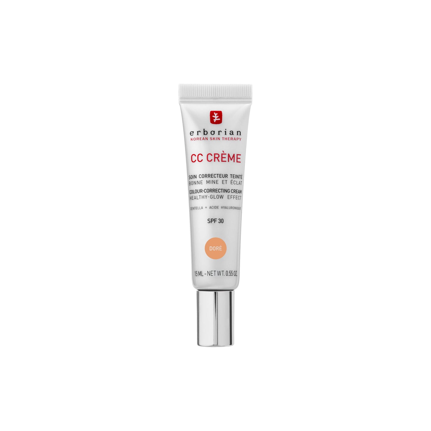 Erborian - CC Crème con Centella Asiática - Crema Facial Iluminadora de Alta Definición y Maquillaje - Protección Solar SPF 30 - Cosmética Coreana - Doré 15ml