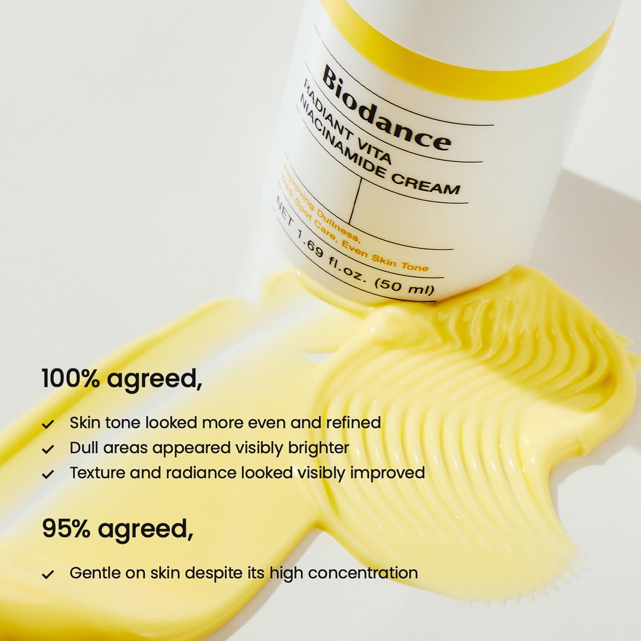 BIODANCE Radiant Vita Niacinamide Cream - Crema Facial Iluminadora con Vitamina C y B12, Corrector de Manchas Oscuras e Hidratante, K-Beauty, Cuidado Facial Coreano, 50ml