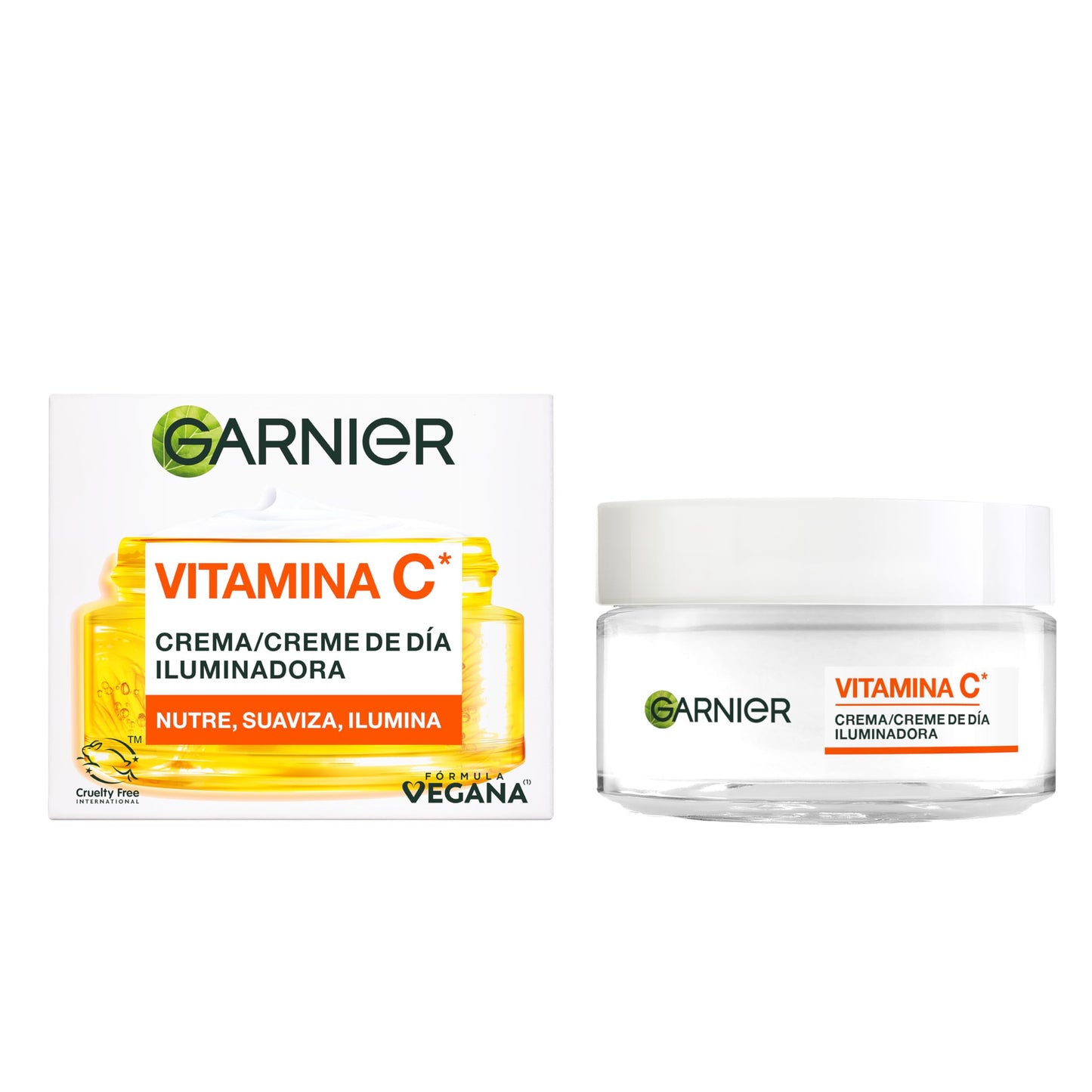 Garnier, Crema de Día Iluminadora con Vitamina C, Corrige líneas y Potencia la luminosidad en 24H, Fórmula Vegana, 50 ml