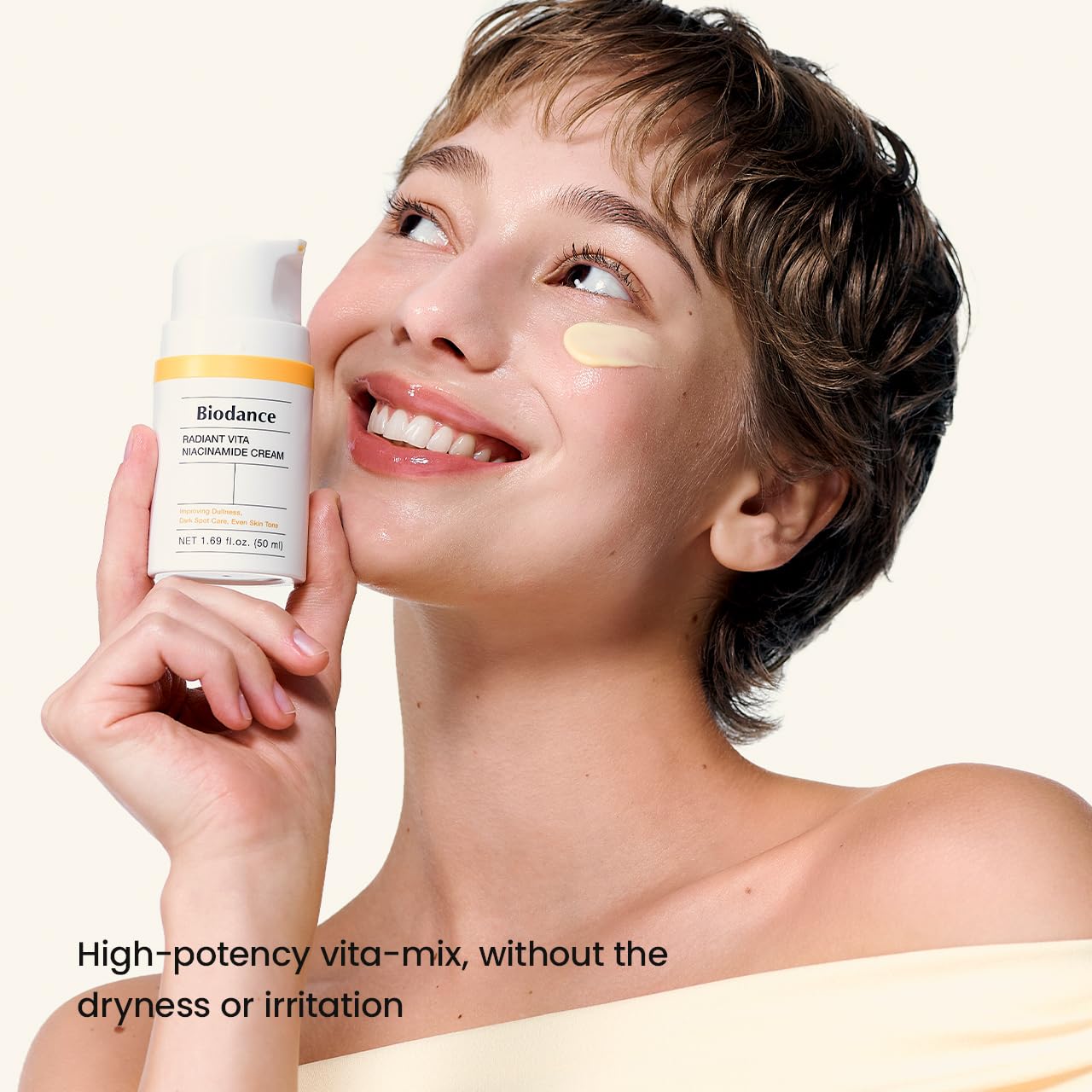 BIODANCE Radiant Vita Niacinamide Cream - Crema Facial Iluminadora con Vitamina C y B12, Corrector de Manchas Oscuras e Hidratante, K-Beauty, Cuidado Facial Coreano, 50ml